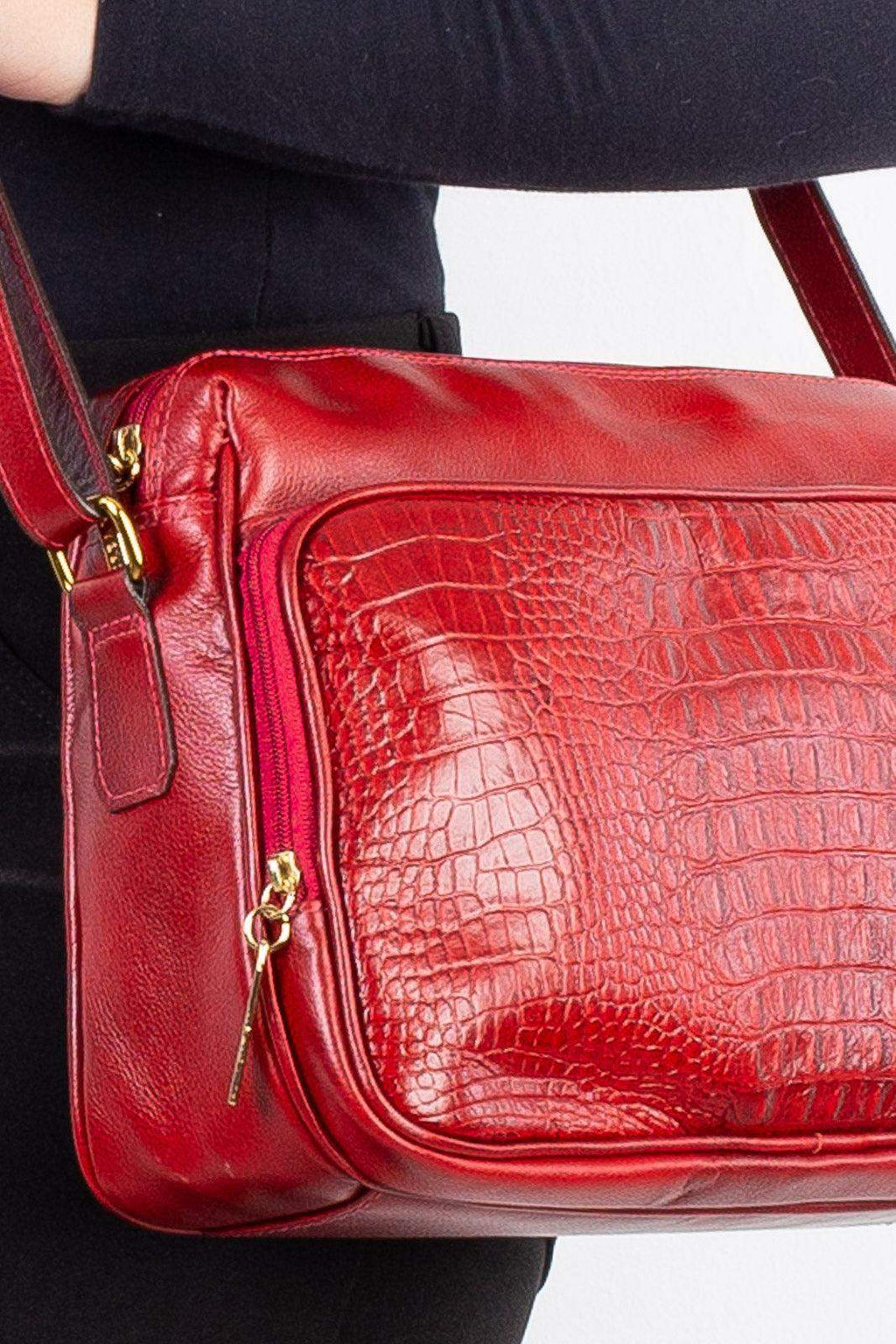 Bolsa de couro croco tiracolo Anita - Enluaze