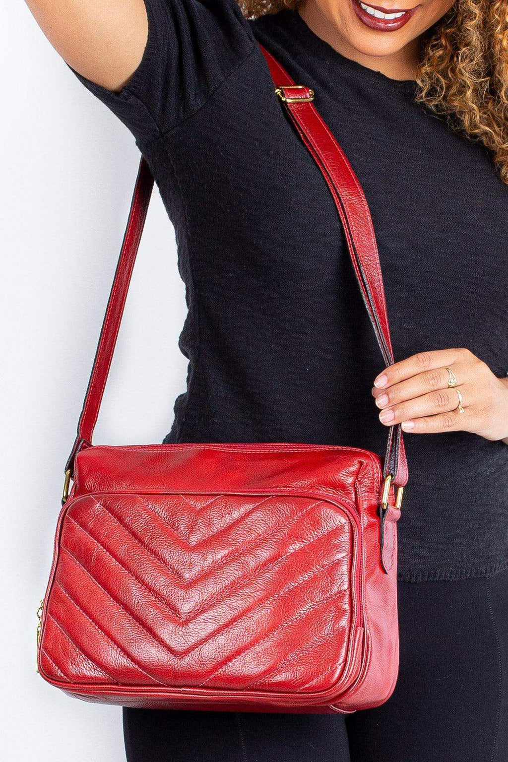 Bolsa de couro liso tiracolo Anita - Enluaze