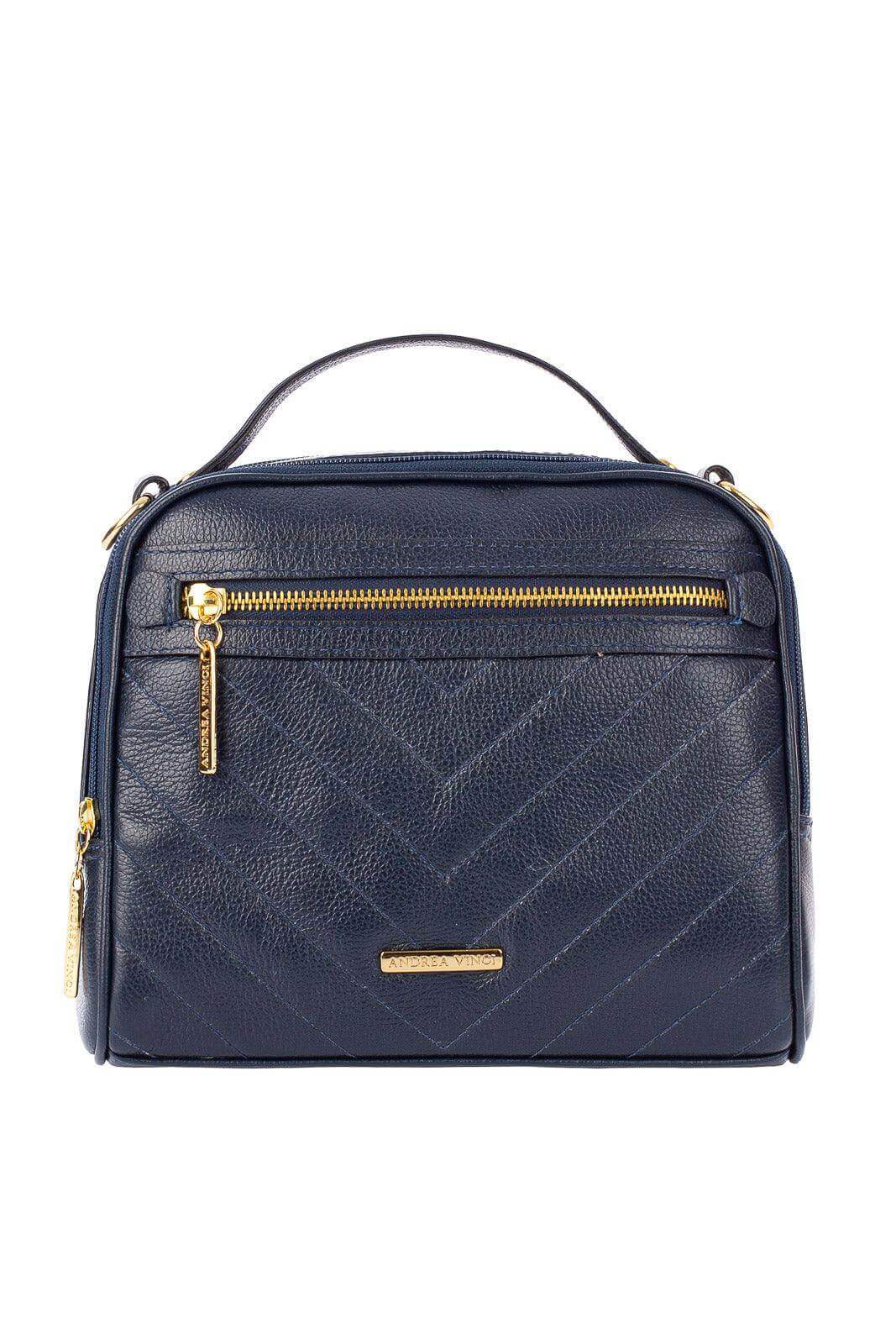 Bolsa baú pequena de couro liso Lara - Enluaze