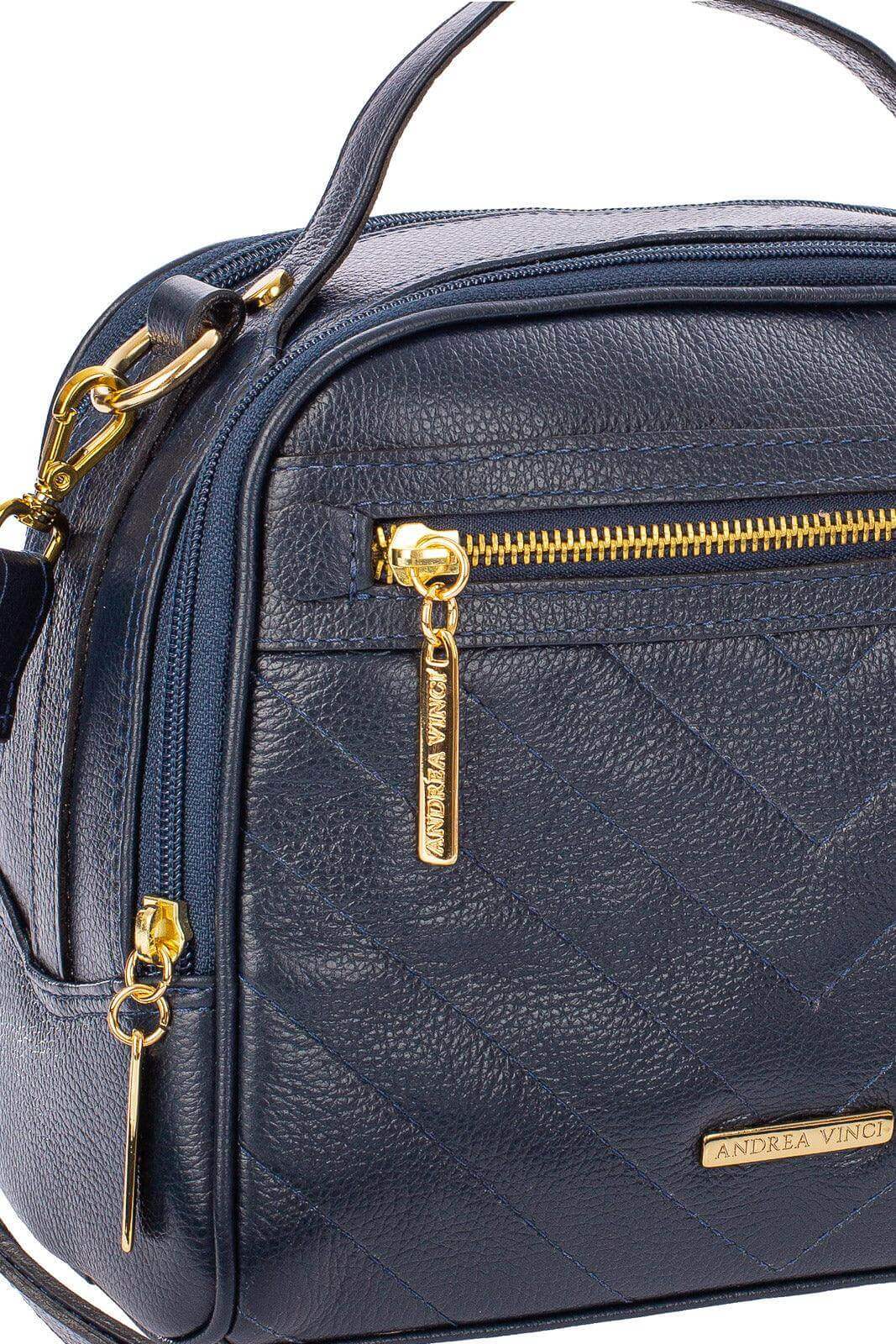 Bolsa baú pequena de couro liso Lara - Enluaze