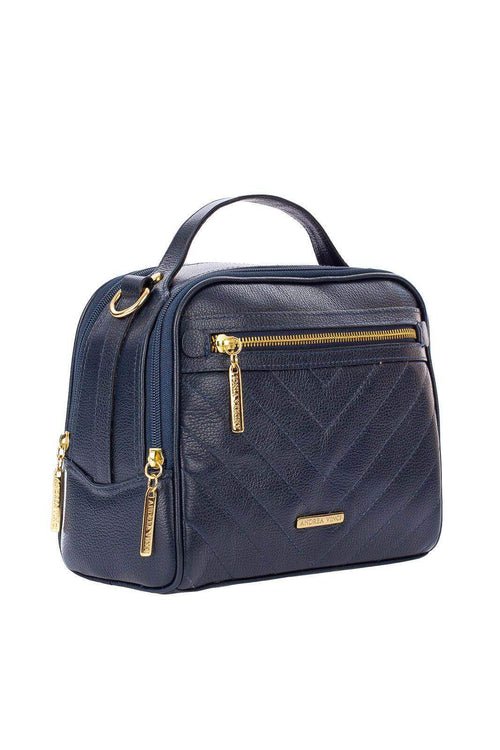 Bolsa baú pequena de couro liso Lara - Enluaze