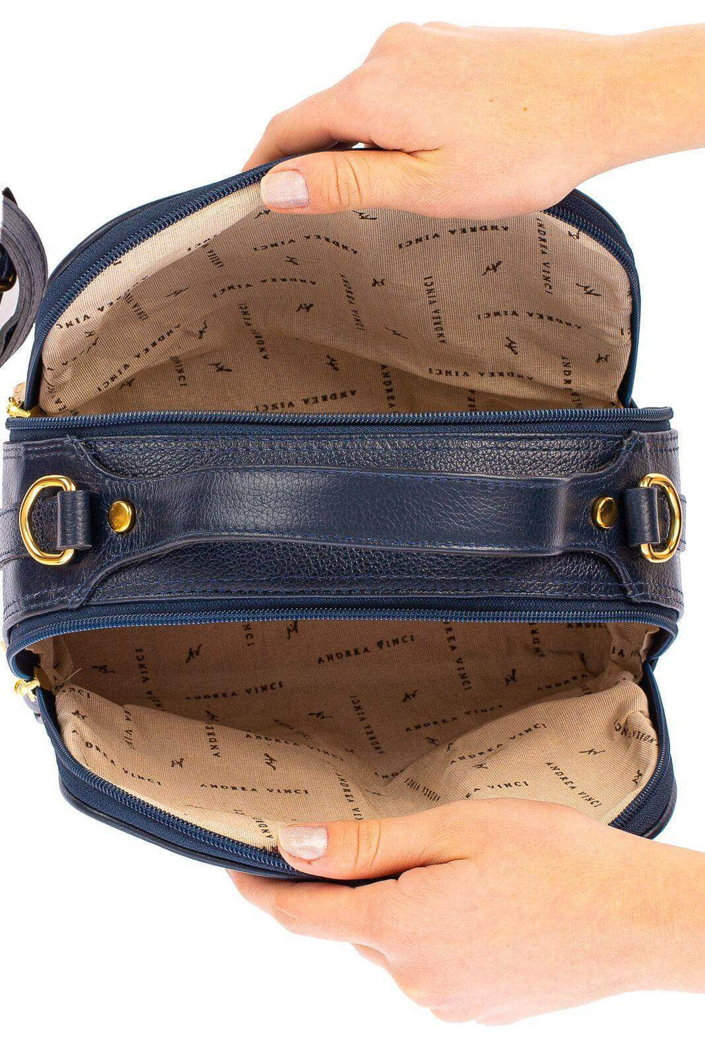 Bolsa baú pequena de couro liso Lara - Enluaze