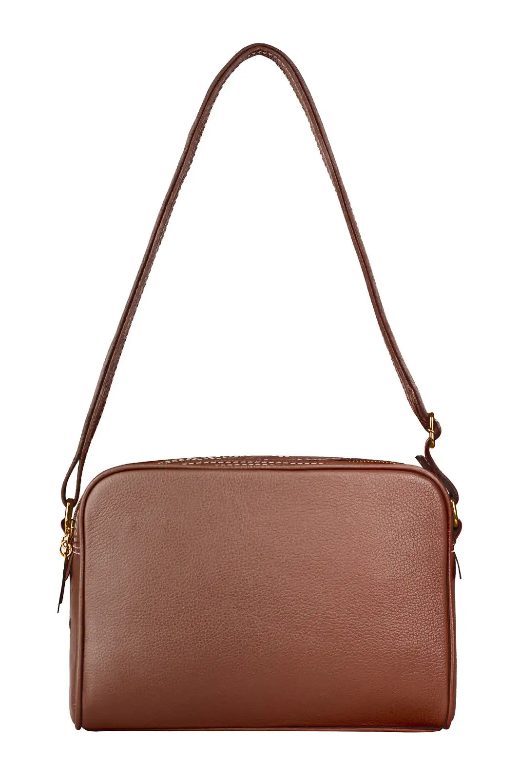 Bolsa quadrada de couro liso Daiana - Enluaze