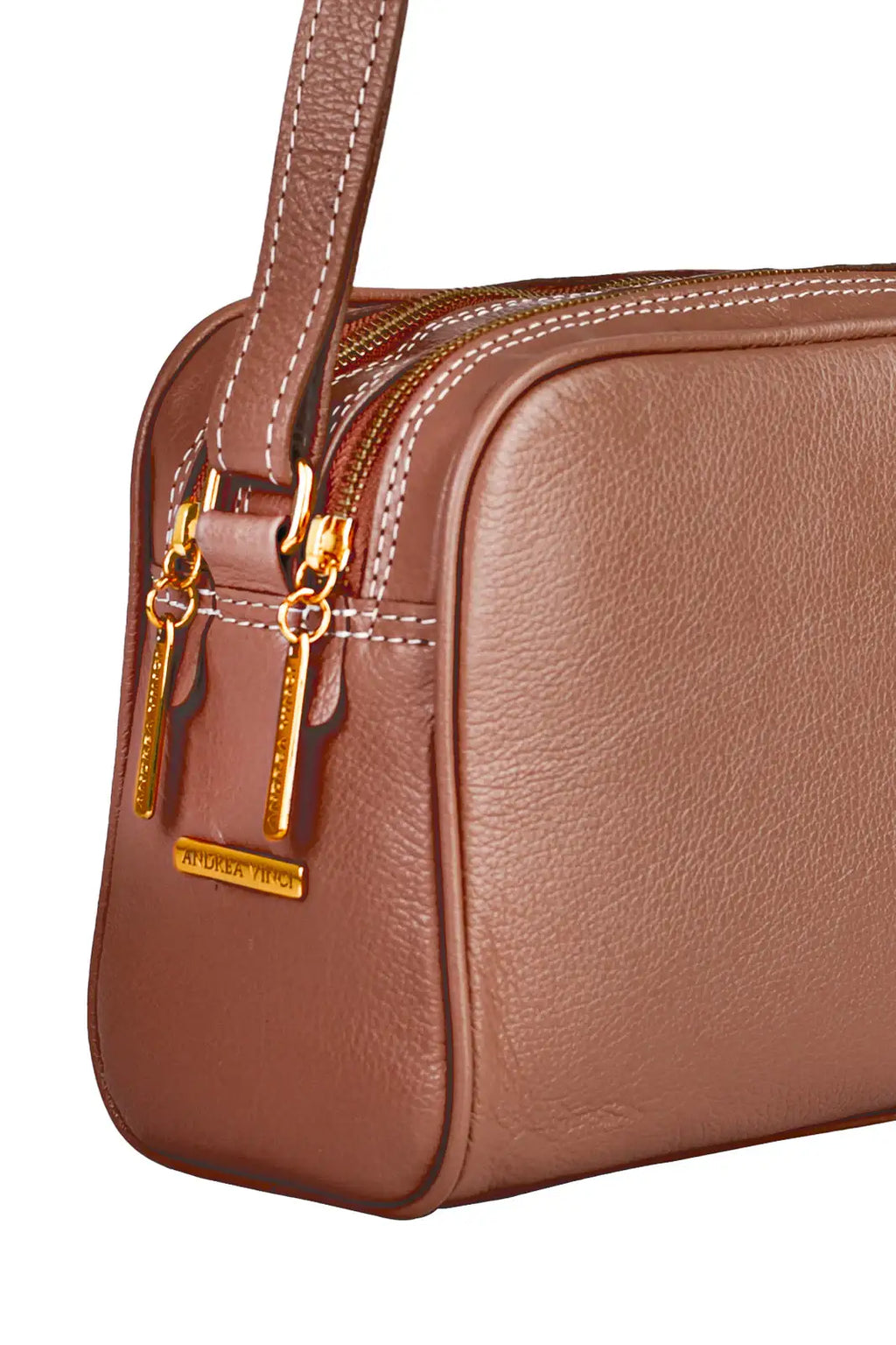 Bolsa quadrada de couro liso Daiana - Enluaze