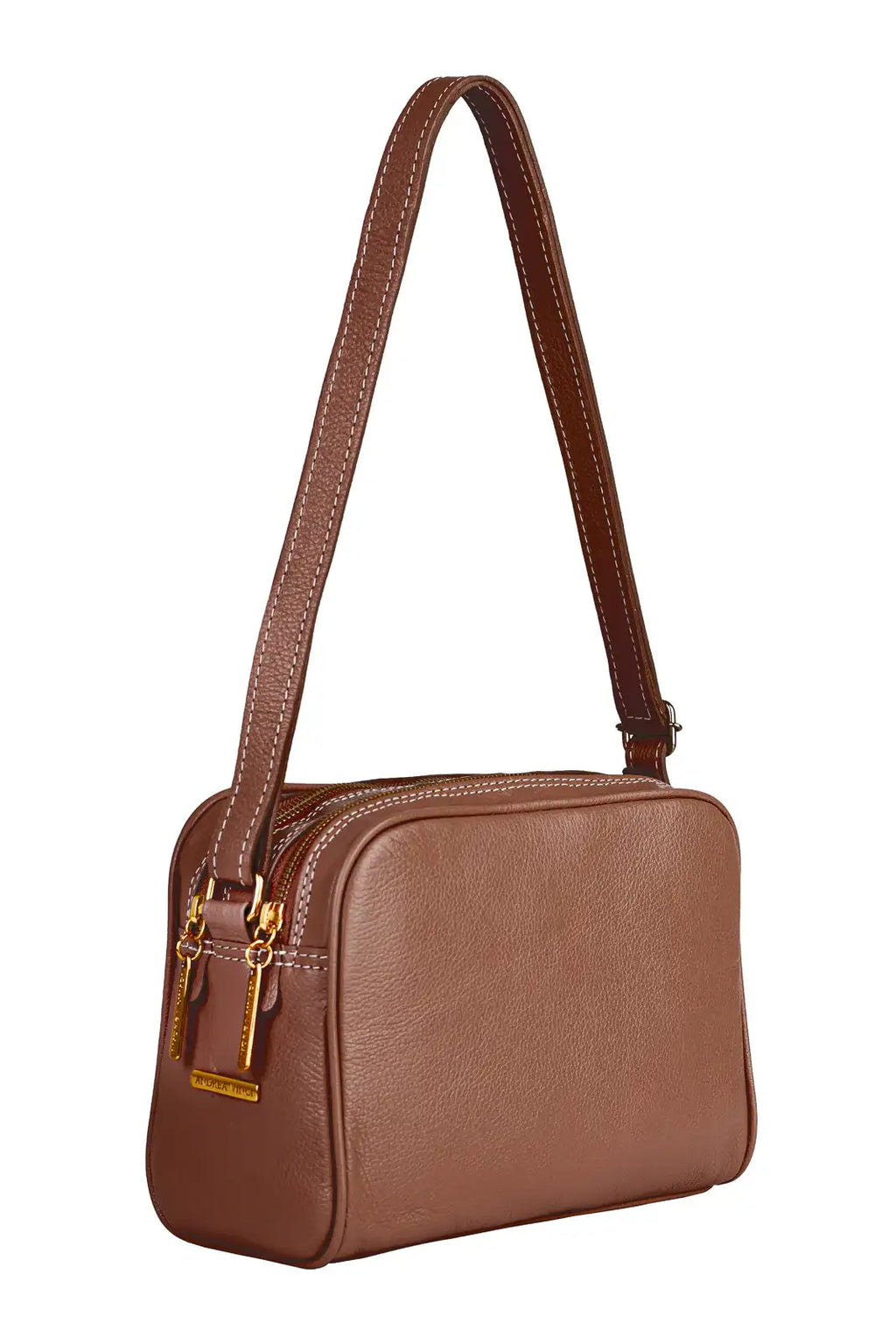 Bolsa quadrada de couro liso Daiana - Enluaze