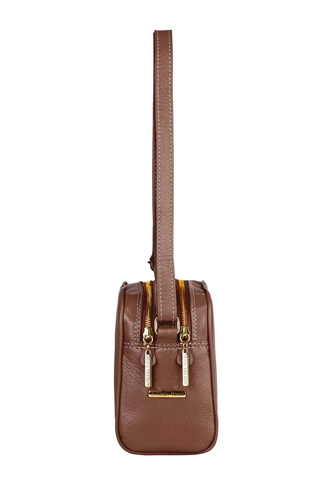 Bolsa quadrada de couro liso Daiana - Enluaze