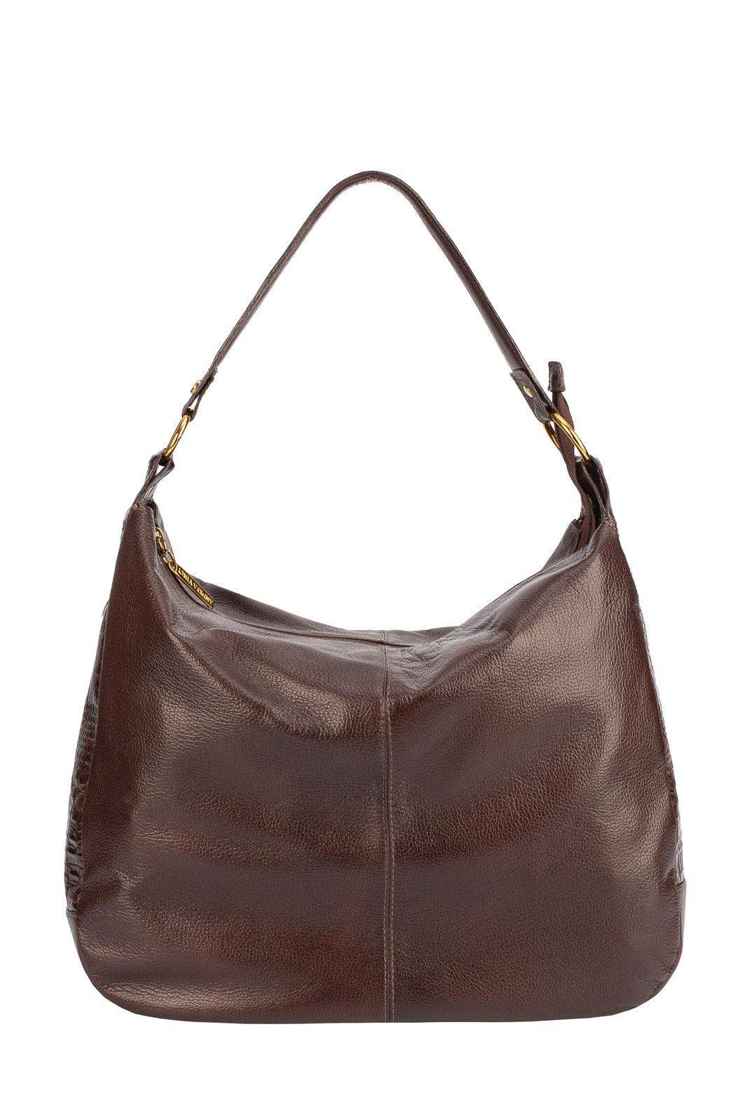 Bolsa saco grande de couro liso Carla - Enluaze