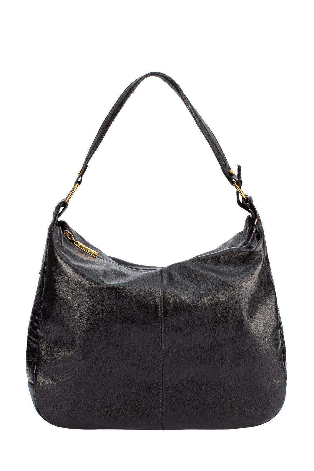 Bolsa saco grande de couro liso Carla - Enluaze