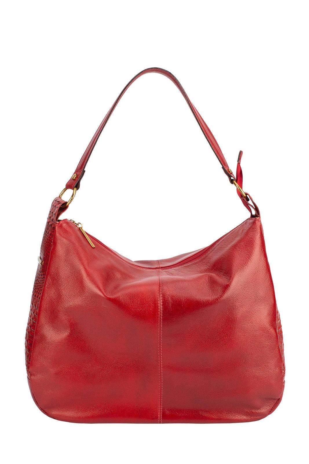 Bolsa saco grande de couro liso Carla - Enluaze