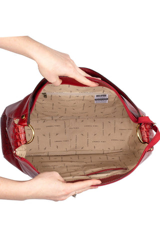 Bolsa saco grande de couro liso Carla - Enluaze - Bolsas e Mochilas em Couro Legítimo - Andrea Vinci
