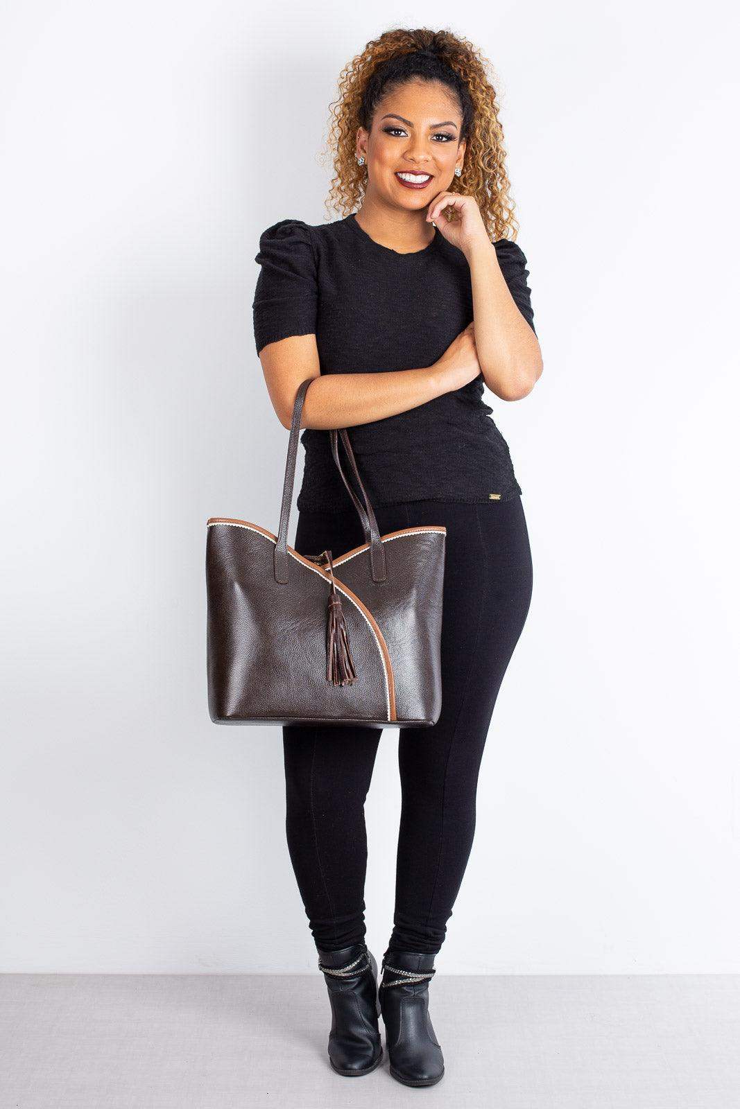 Bolsa de couro grande Rachel - Enluaze