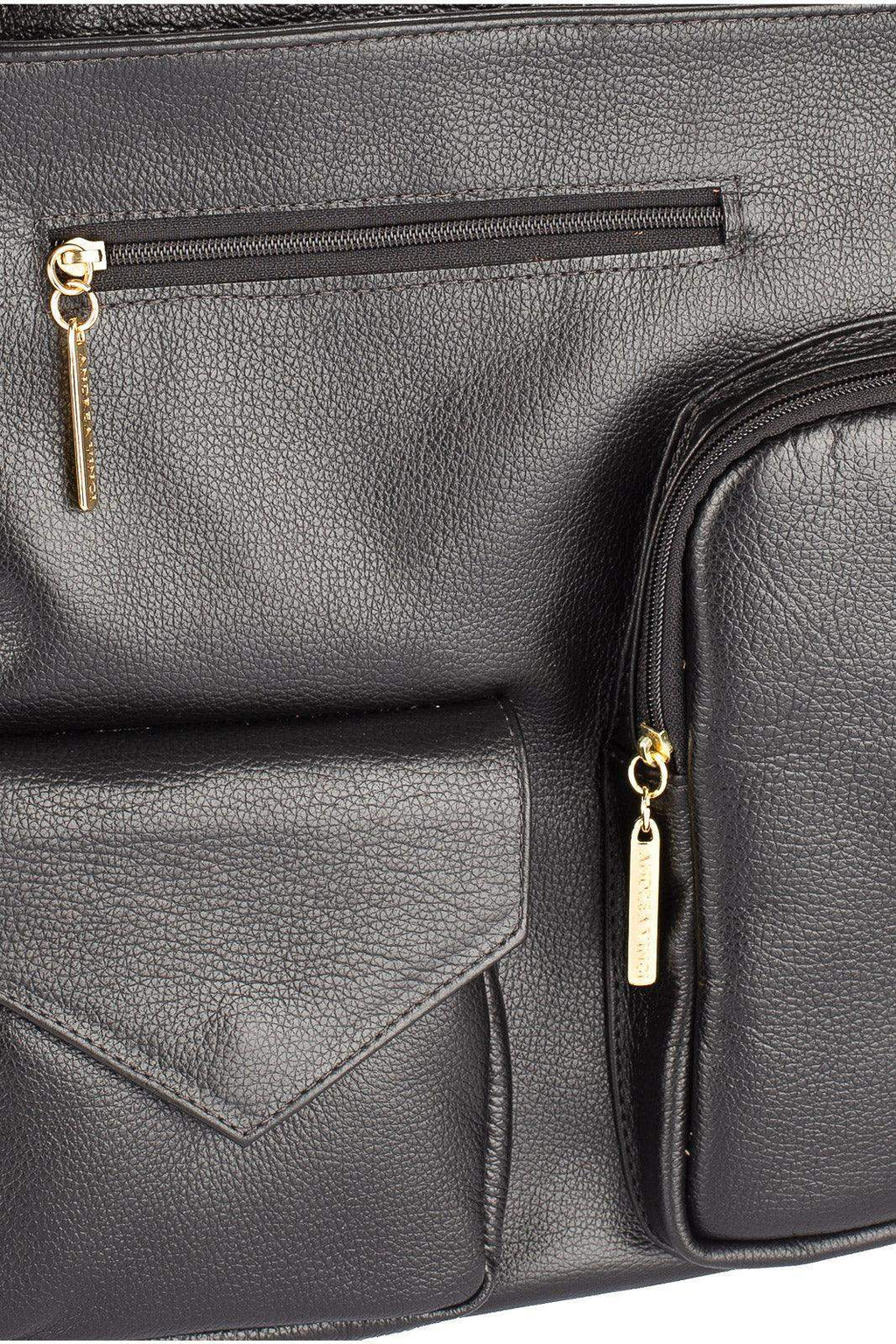 Bolsa mochila de couro liso Érica - Enluaze