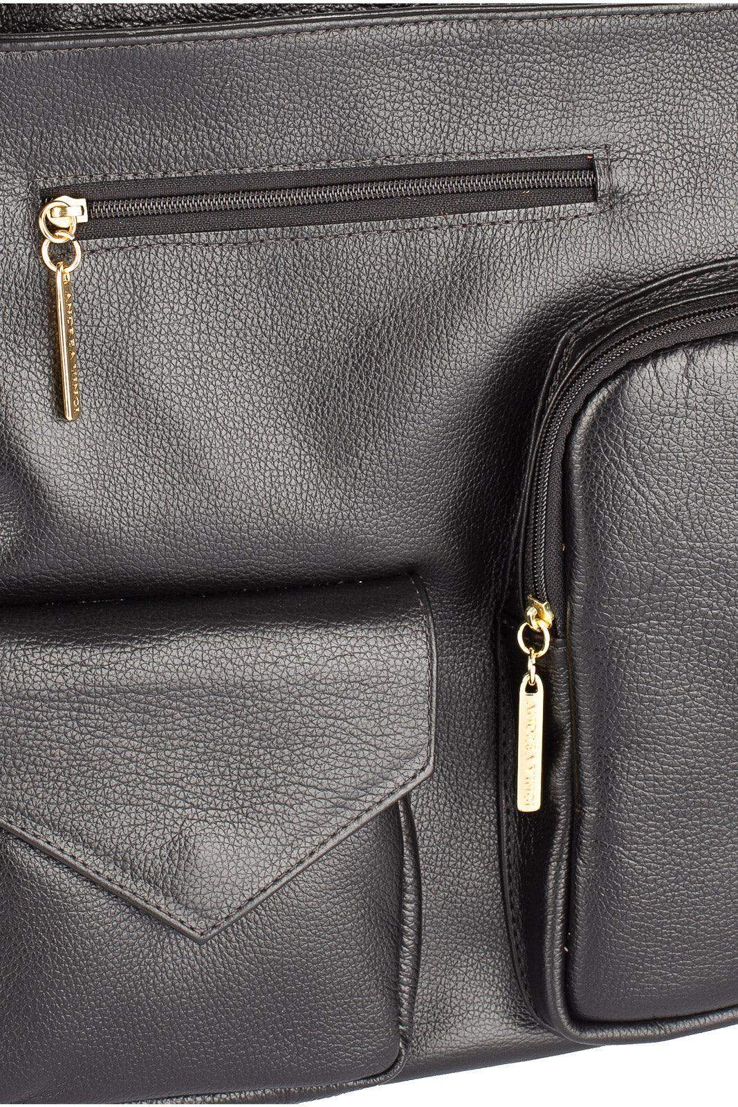 Bolsa mochila de couro liso Érica - Enluaze