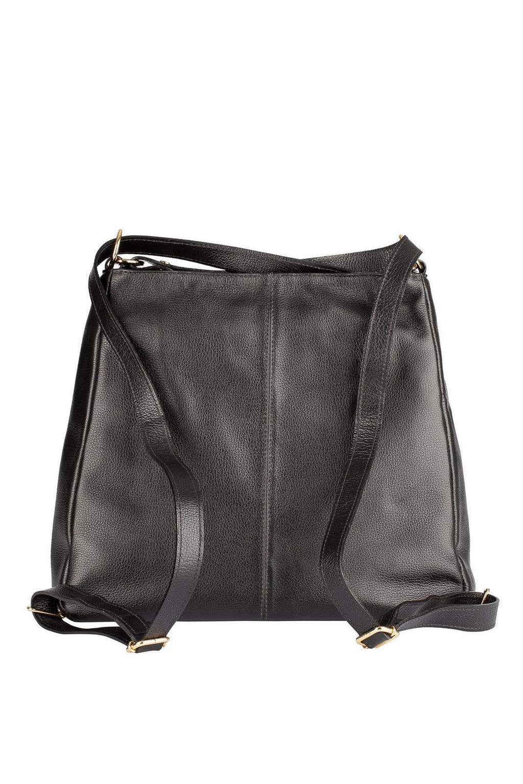 Bolsa mochila de couro liso Érica - Enluaze