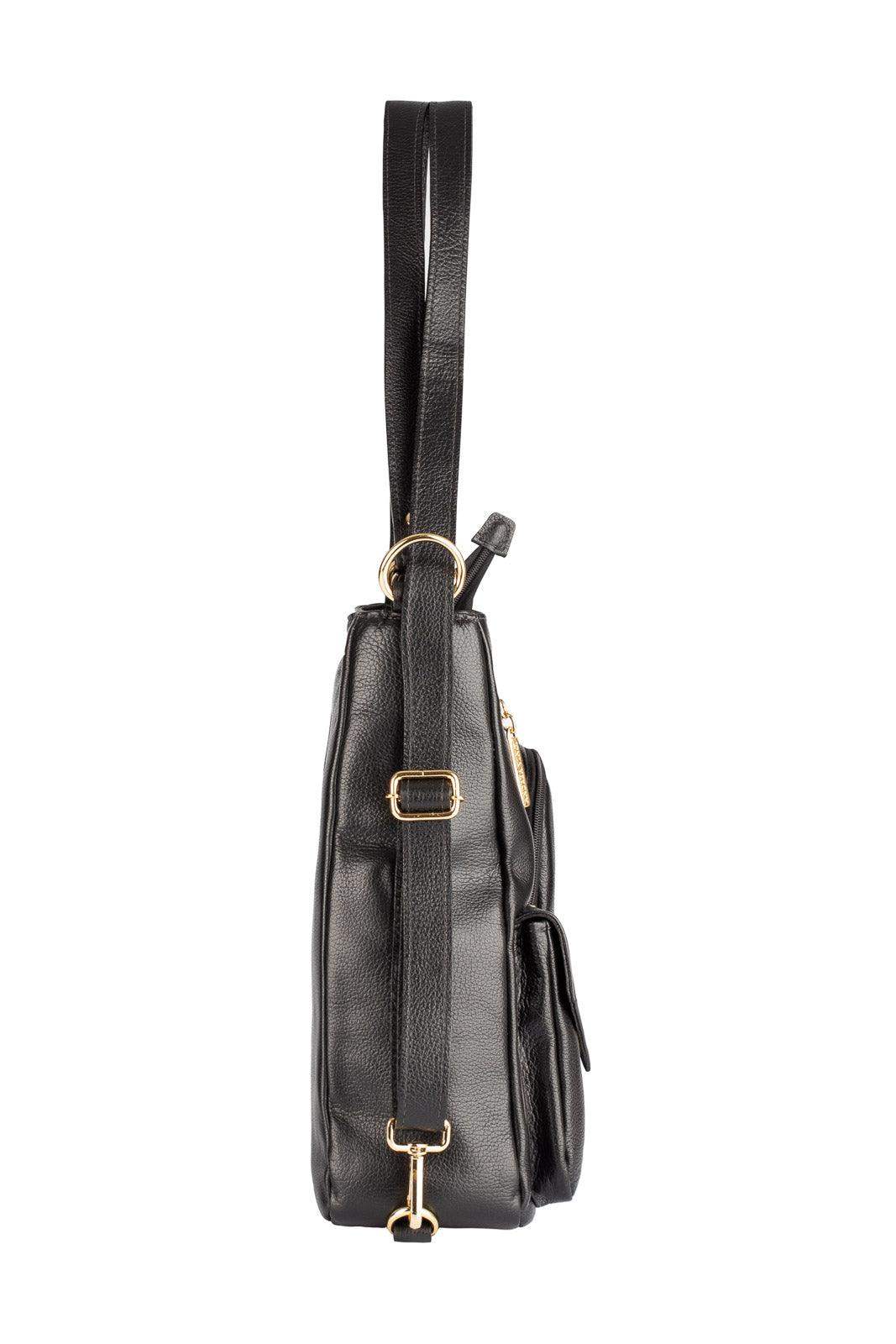 Bolsa mochila de couro liso Érica - Enluaze