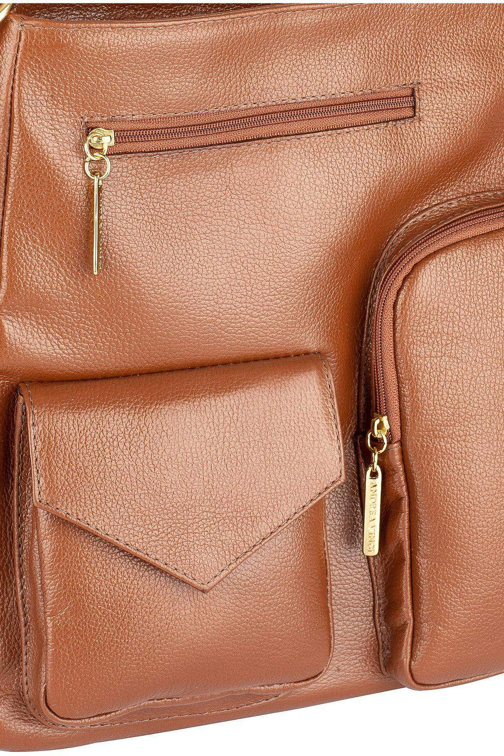 Bolsa mochila de couro liso Érica - Enluaze