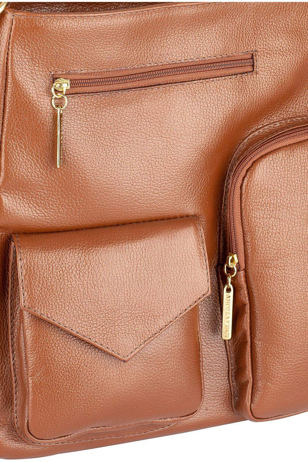 Bolsa mochila de couro liso Érica - Enluaze