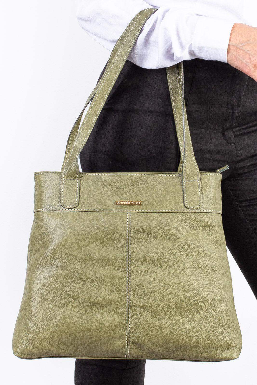 Bolsa de couro liso Abigail - Enluaze