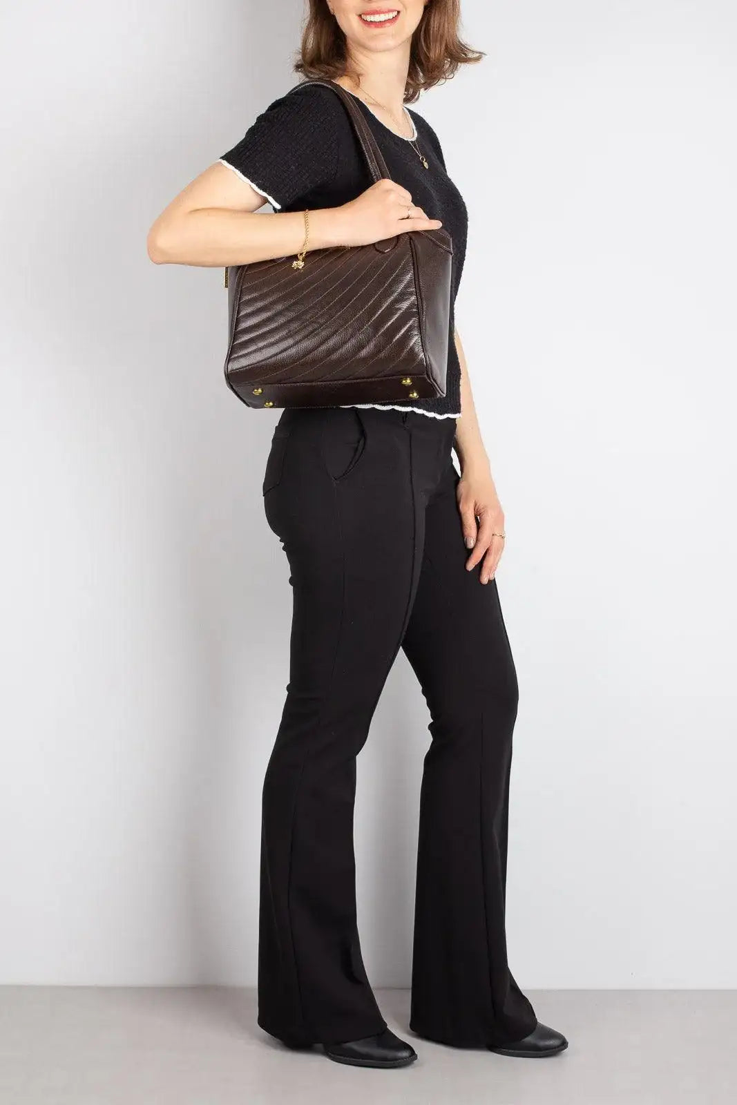 Bolsa de couro matelassê Rebeca - Enluaze