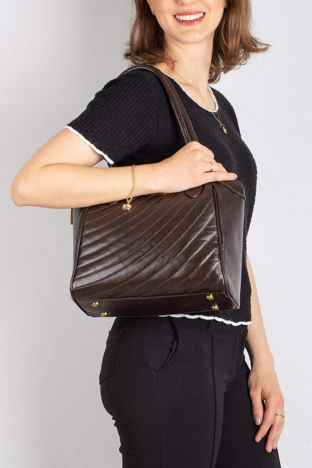 Bolsa de couro matelassê Rebeca - Enluaze