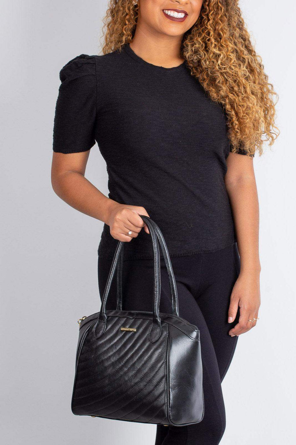 Bolsa de couro matelassê Rebeca - Enluaze