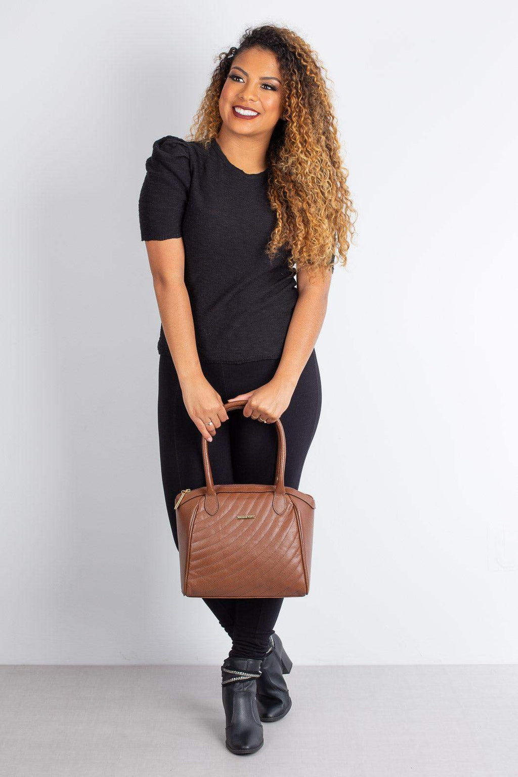 Bolsa de couro matelassê Rebeca - Enluaze