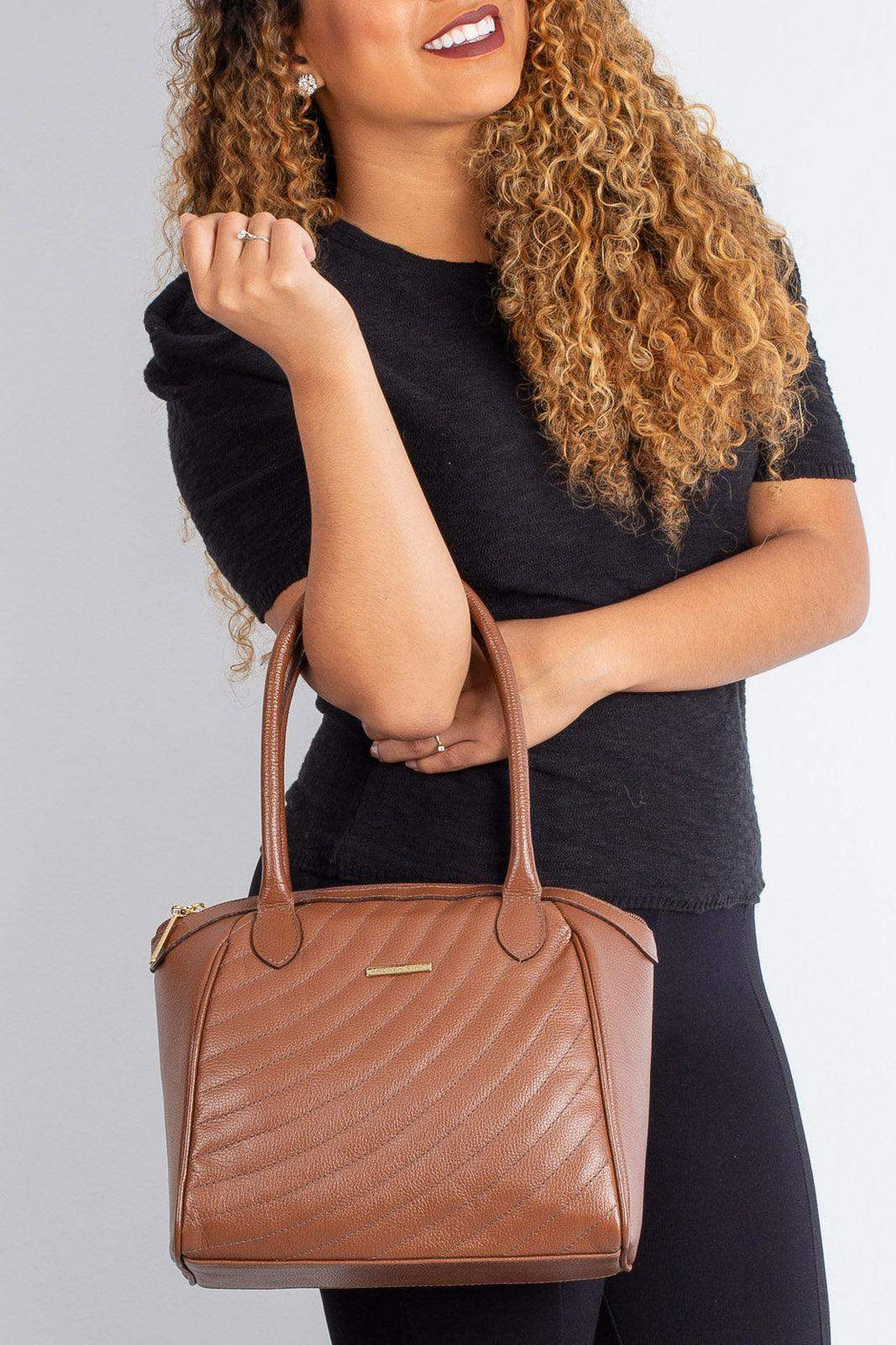 Bolsa de couro matelassê Rebeca - Enluaze