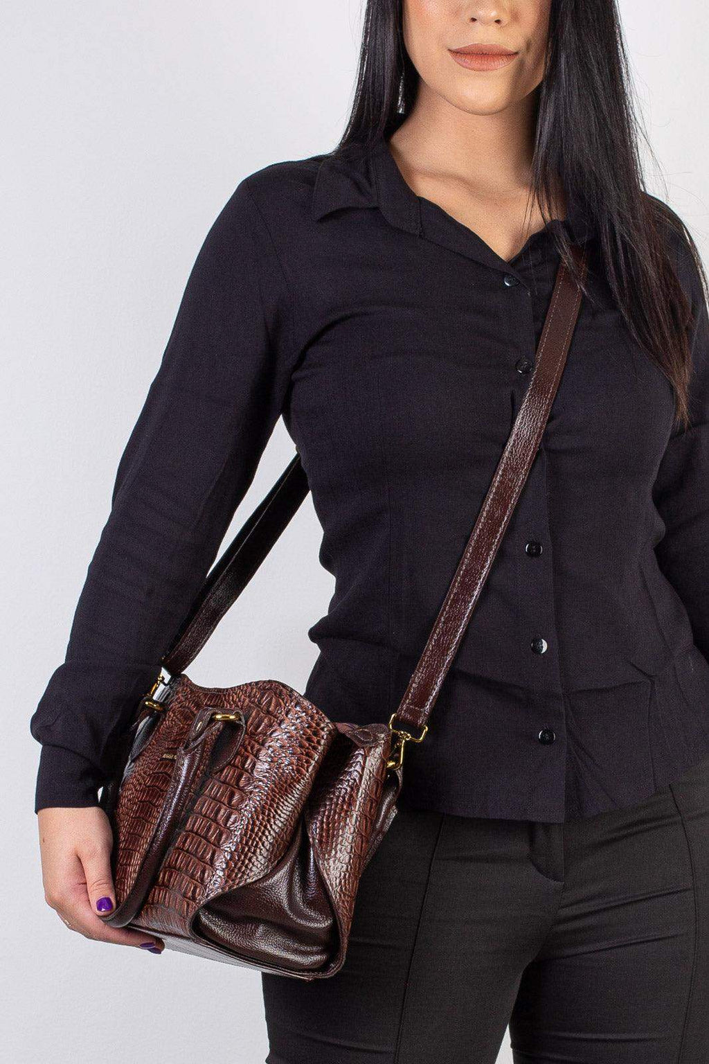 Bolsa estruturada de couro Monique - Enluaze