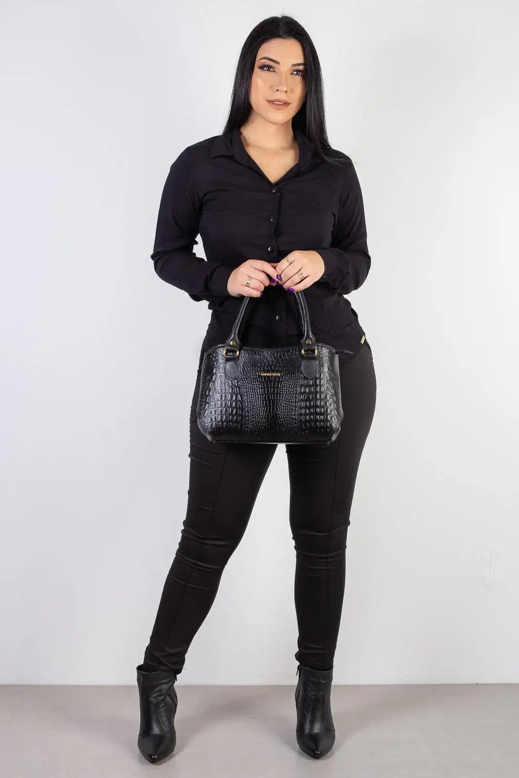 Bolsa estruturada de couro Monique - Enluaze