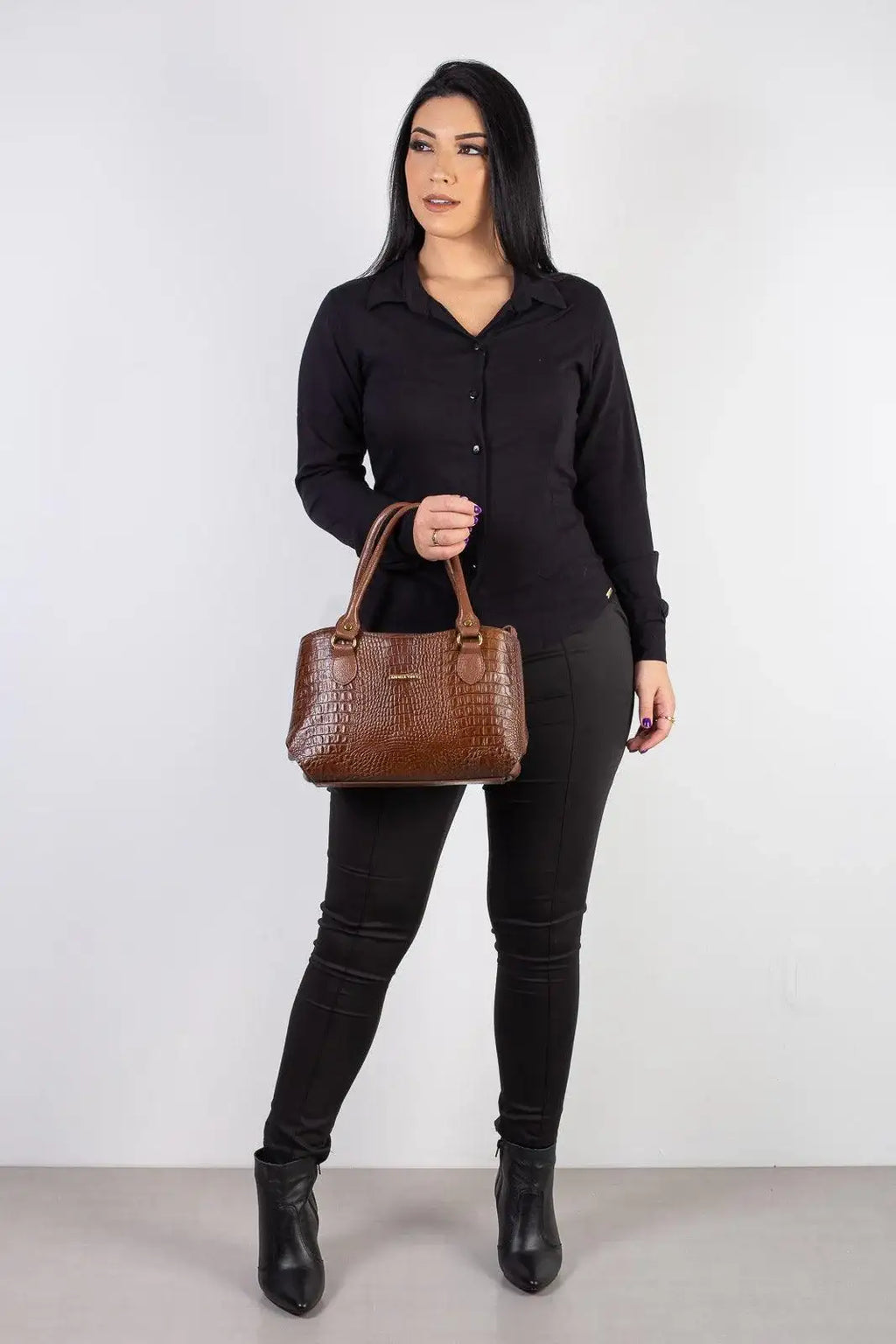 Bolsa estruturada de couro Monique - Enluaze