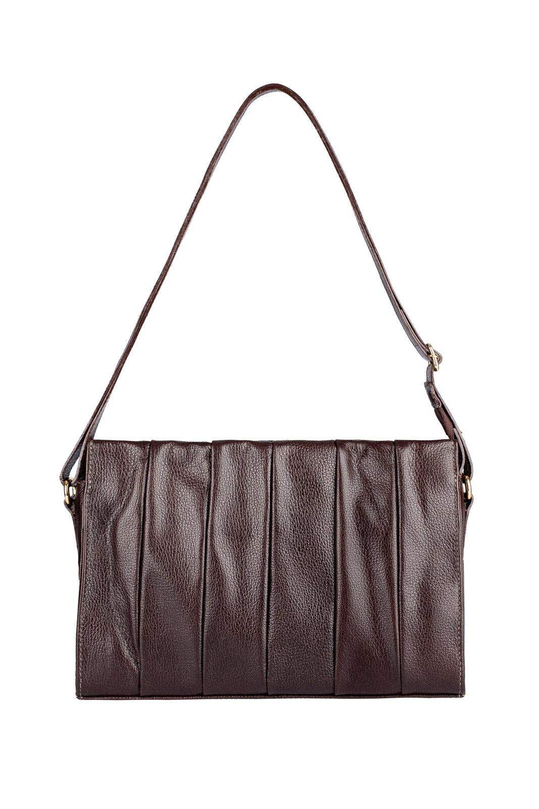 Bolsa de couro liso tiracolo Barbara - Enluaze