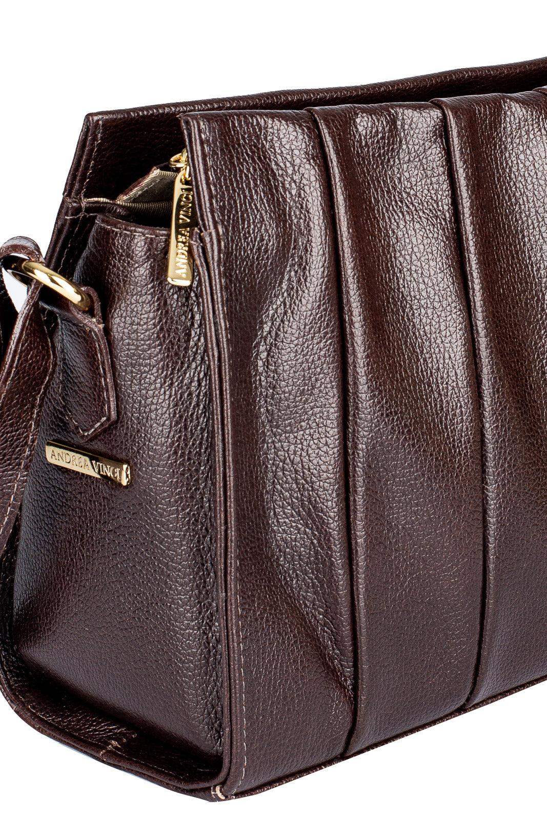 Bolsa de couro liso tiracolo Barbara - Enluaze