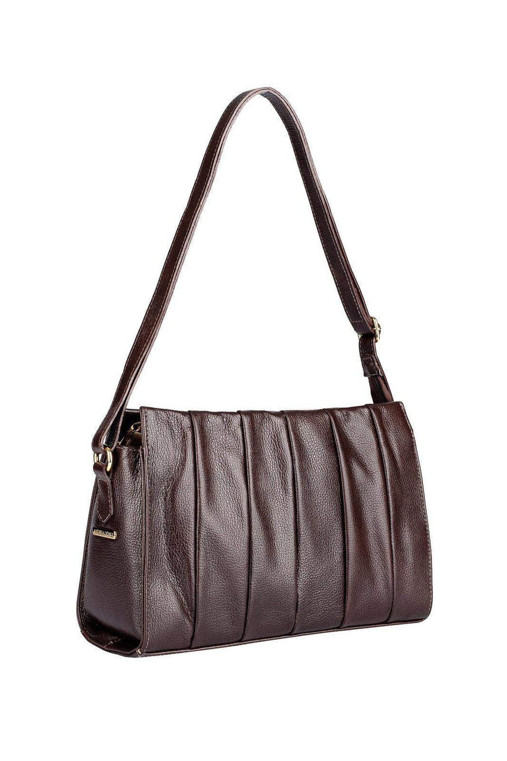 Bolsa de couro liso tiracolo Barbara - Enluaze