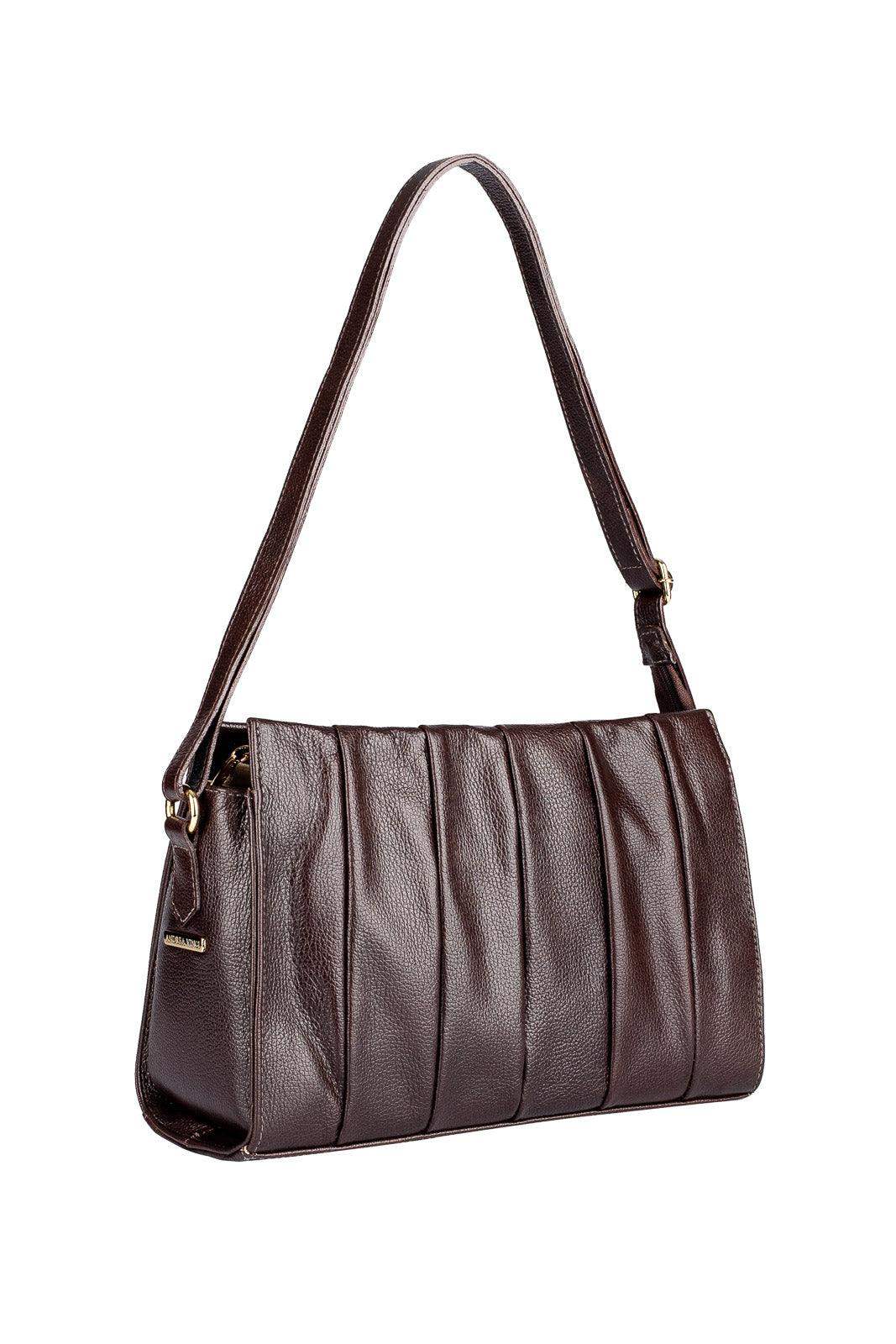 Bolsa de couro liso tiracolo Barbara - Enluaze