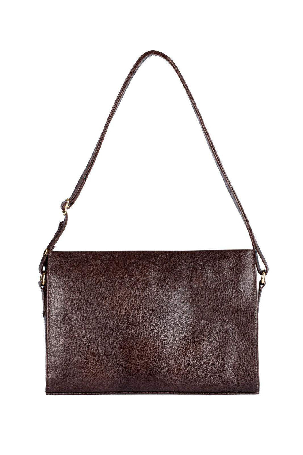 Bolsa de couro liso tiracolo Barbara - Enluaze