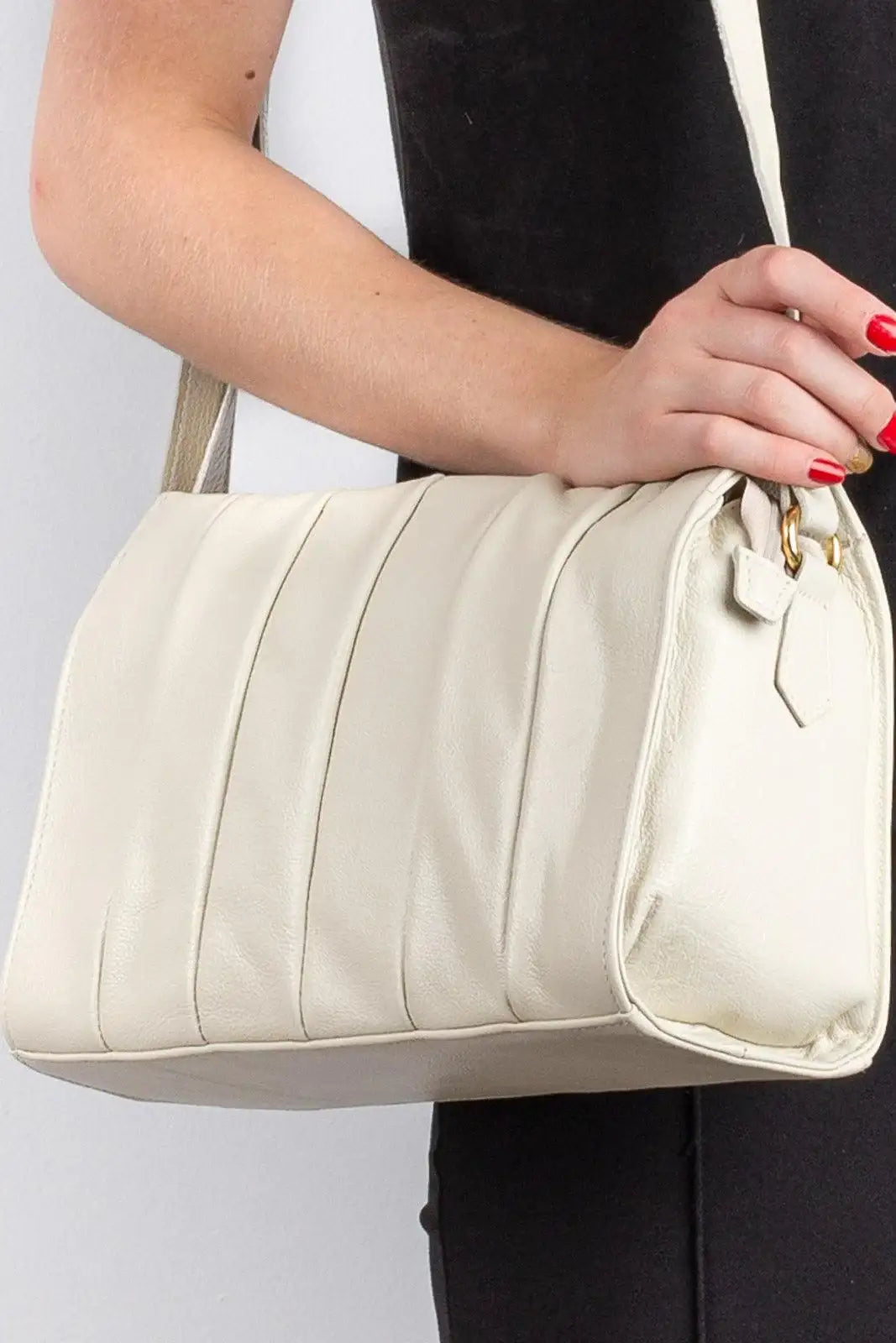 Bolsa de couro liso tiracolo Barbara - Enluaze