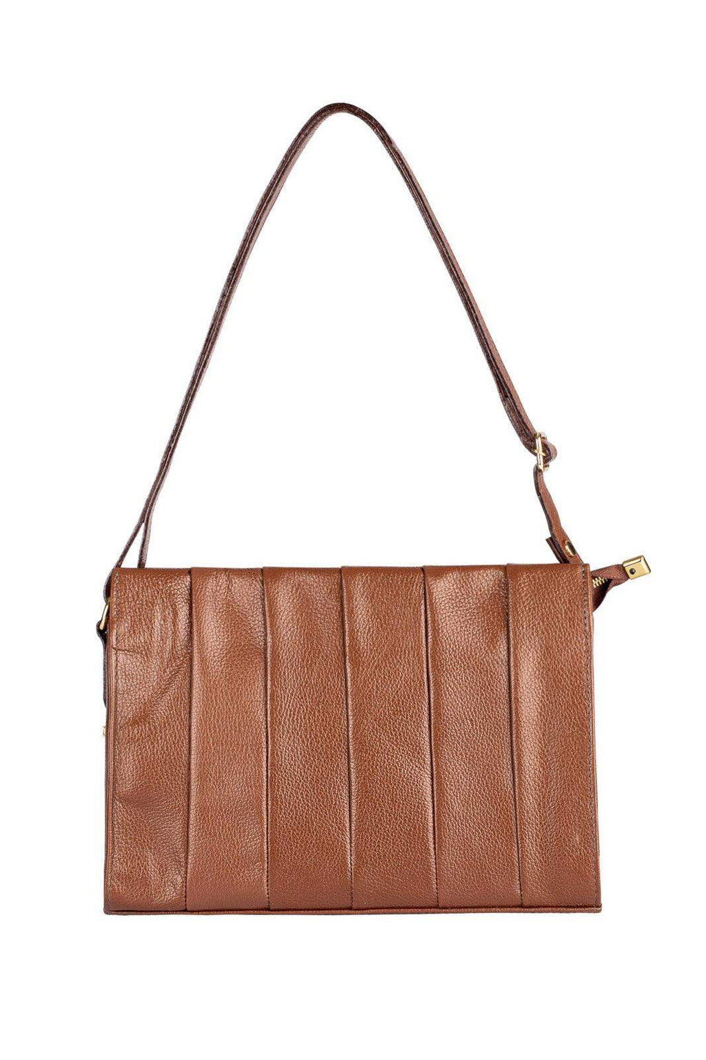 Bolsa de couro liso tiracolo Barbara - Enluaze