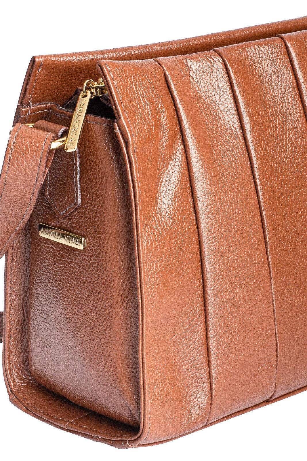 Bolsa de couro liso tiracolo Barbara - Enluaze