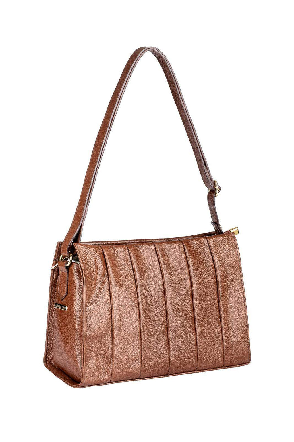 Bolsa de couro liso tiracolo Barbara - Enluaze