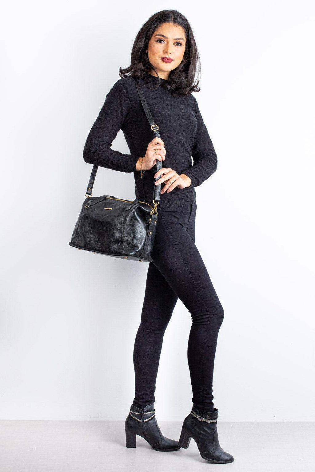 Bolsa de couro liso grande Aurora - Enluaze