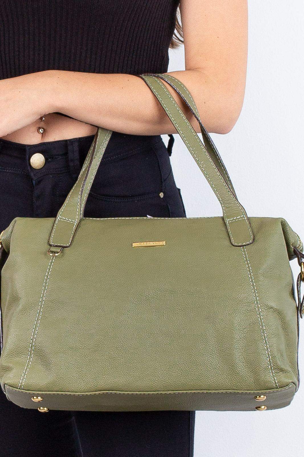 Bolsa de couro liso grande Aurora - Enluaze