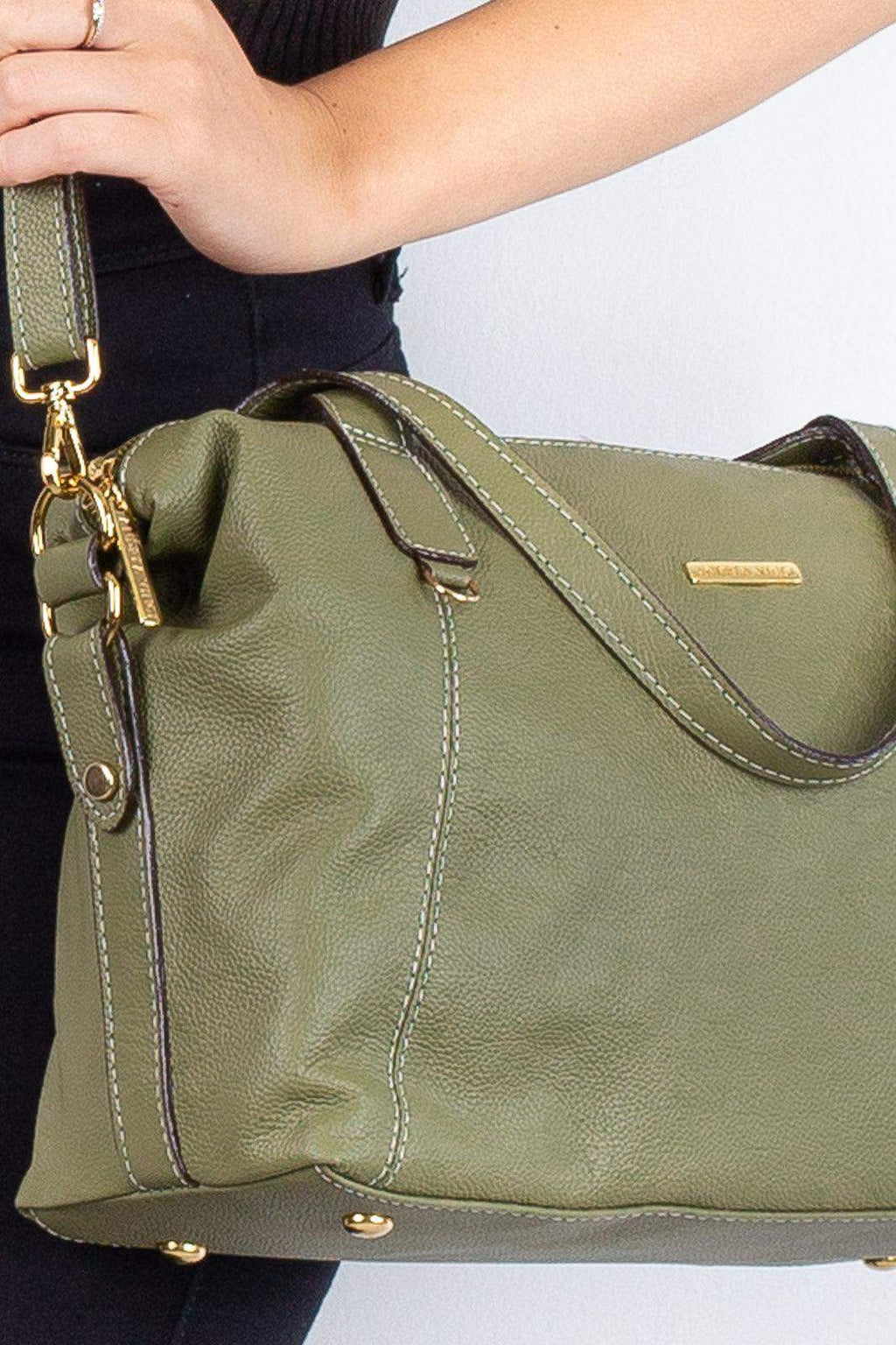 Bolsa de couro liso grande Aurora - Enluaze