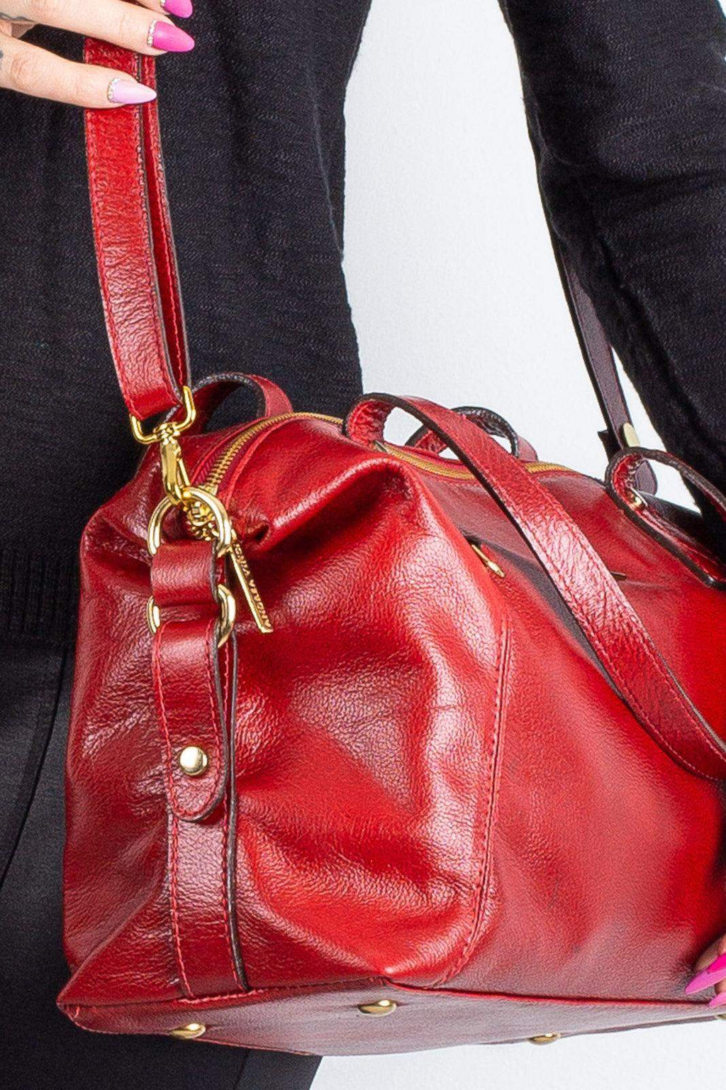 Bolsa de couro liso grande Aurora - Enluaze