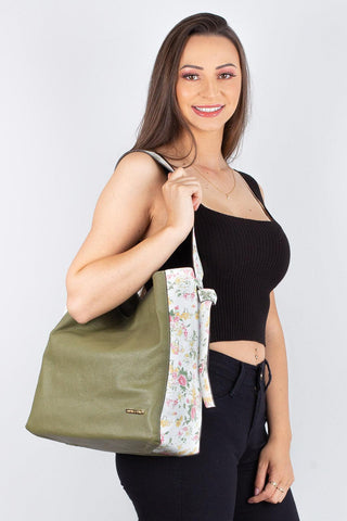 Bolsa sacola de ombro em couro estampado Mara - Enluaze - Bolsas e Mochilas em Couro Legítimo - Andrea Vinci