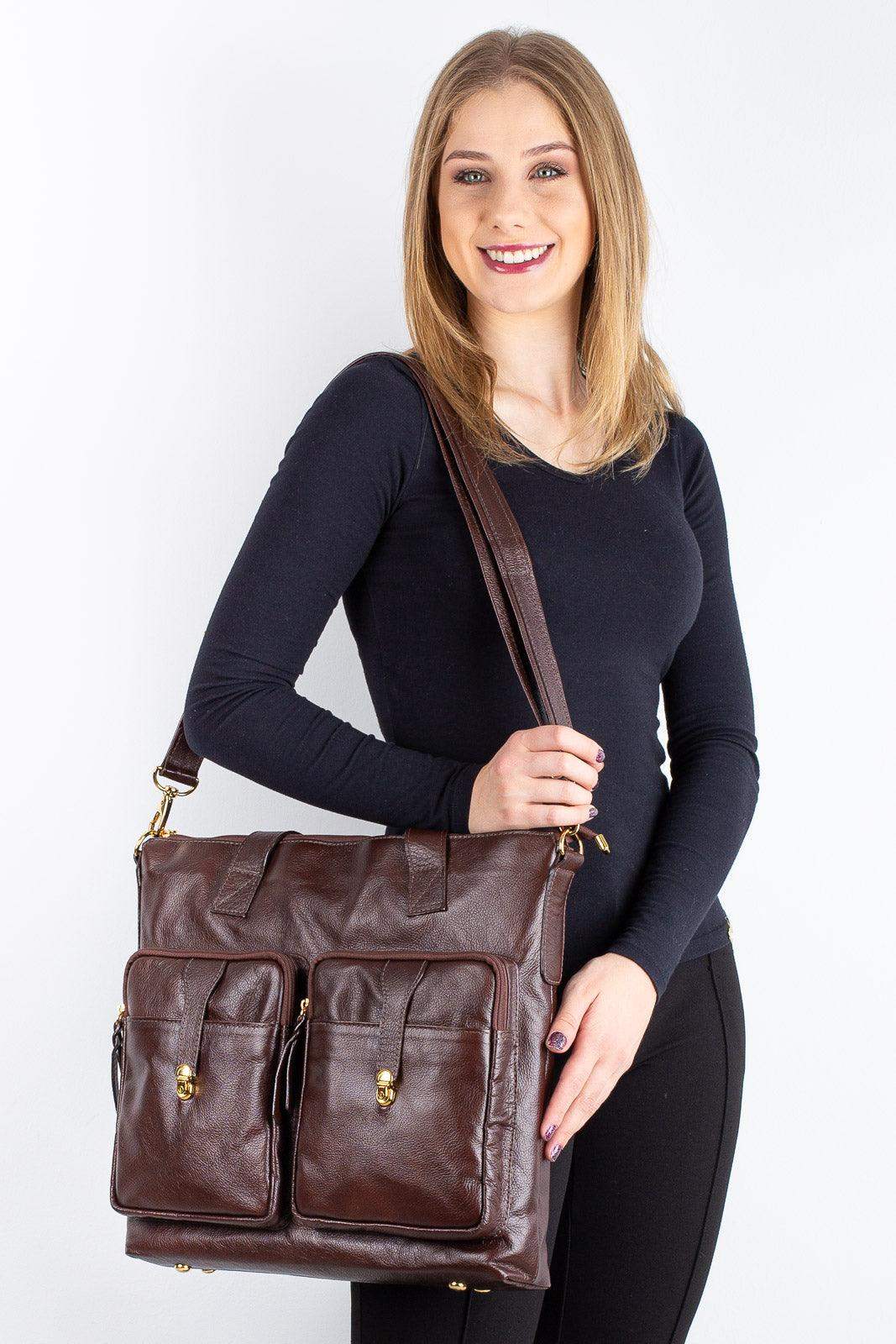 Bolsa/Pasta para notebook de couro liso Jaque - Enluaze