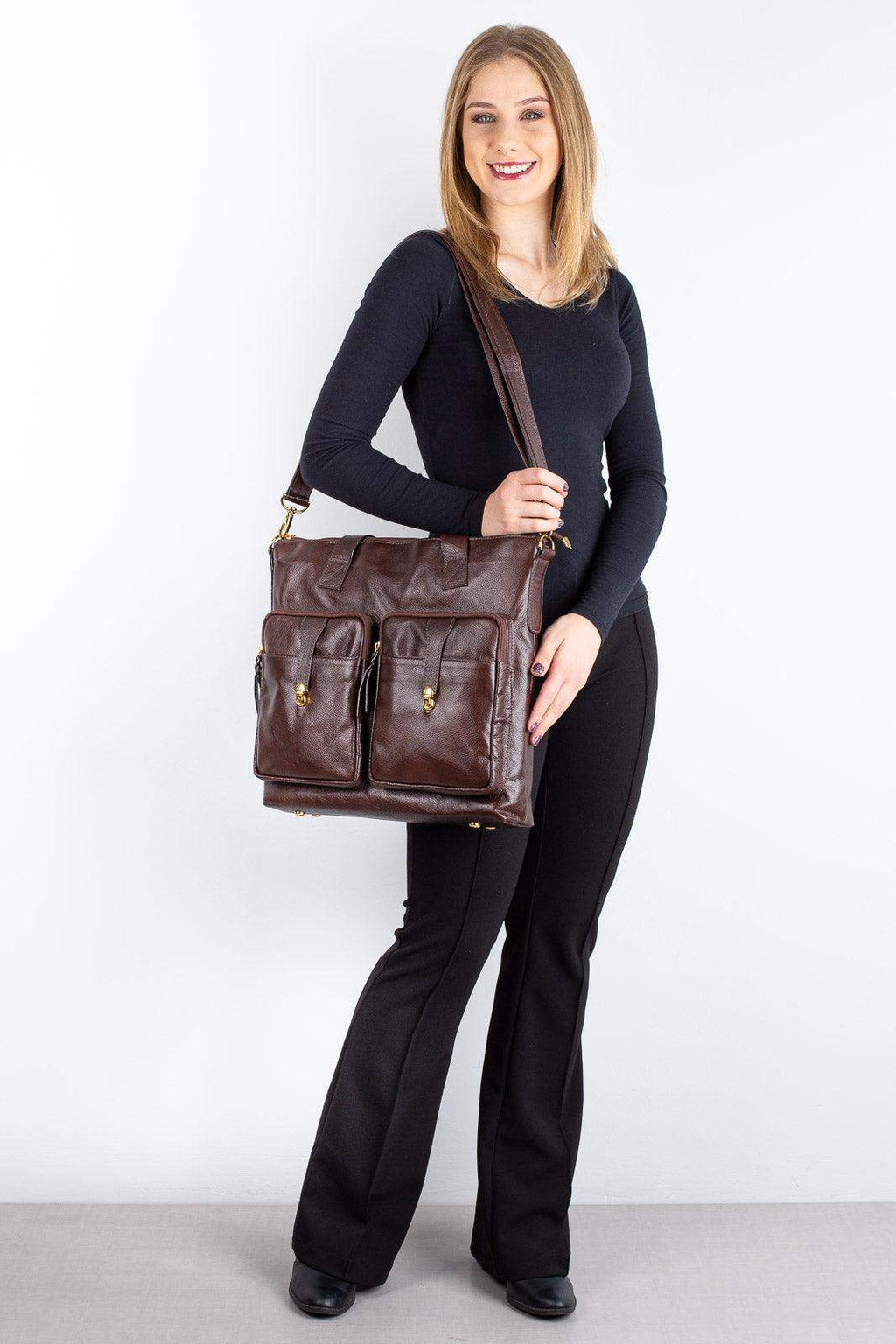 Bolsa/Pasta para notebook de couro liso Jaque - Enluaze