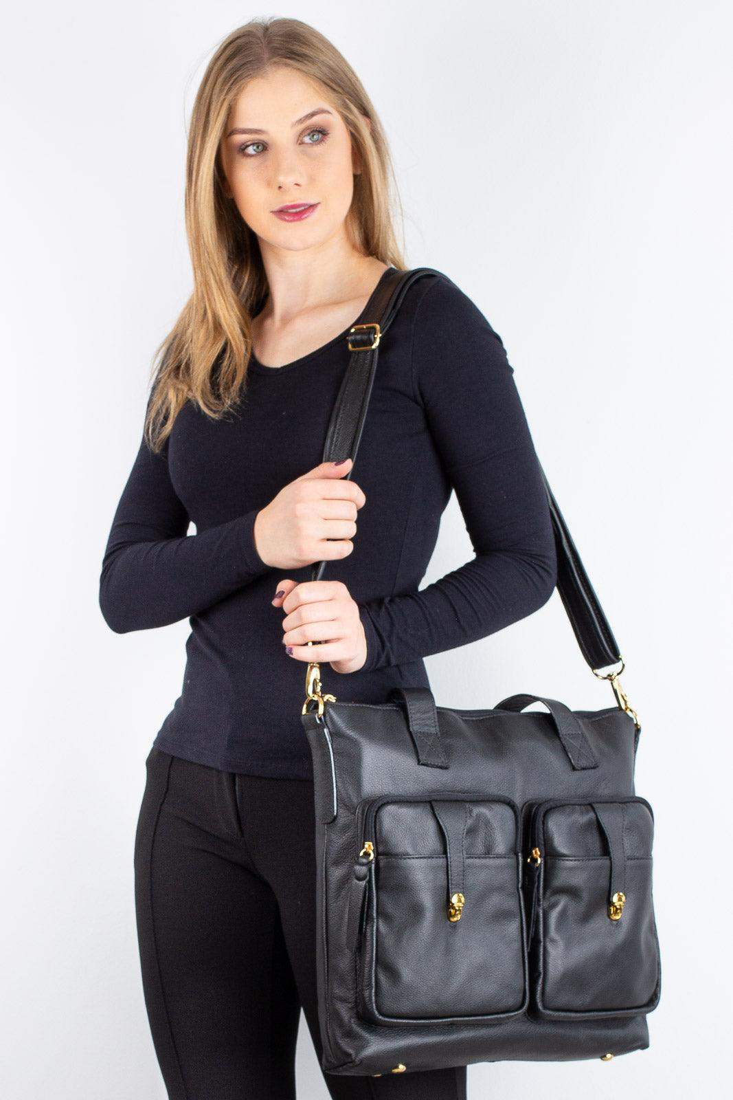 Bolsa/Pasta para notebook de couro liso Jaque - Enluaze