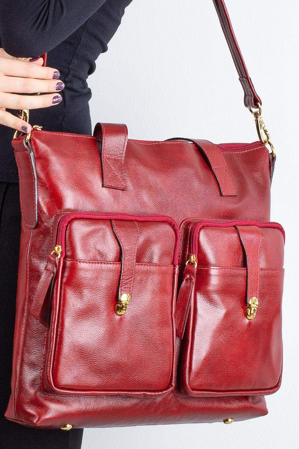 Bolsa/Pasta para notebook de couro liso Jaque - Enluaze