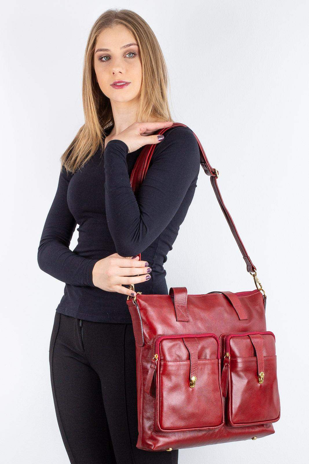 Bolsa/Pasta para notebook de couro liso Jaque - Enluaze