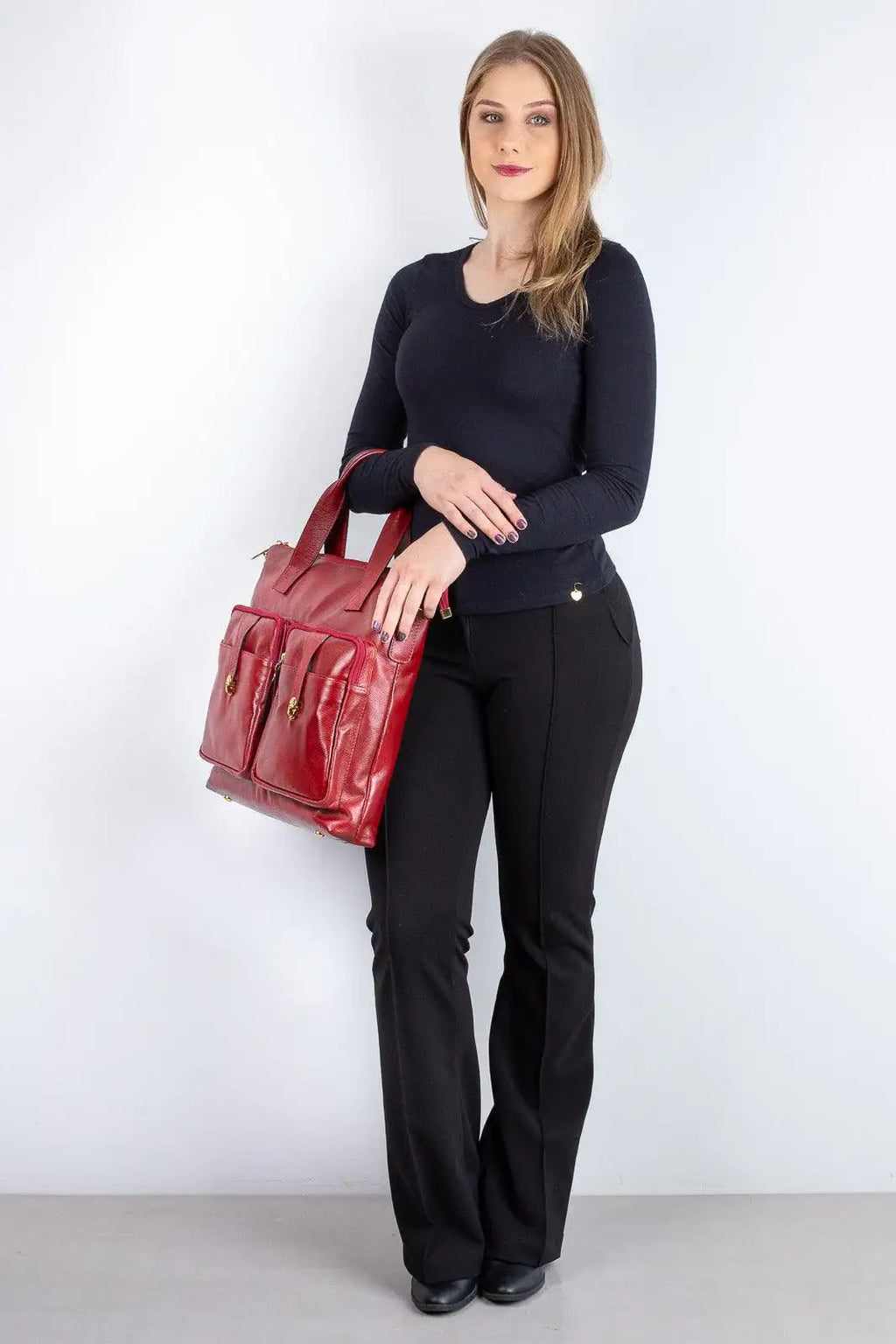 Bolsa/Pasta para notebook de couro liso Jaque - Enluaze